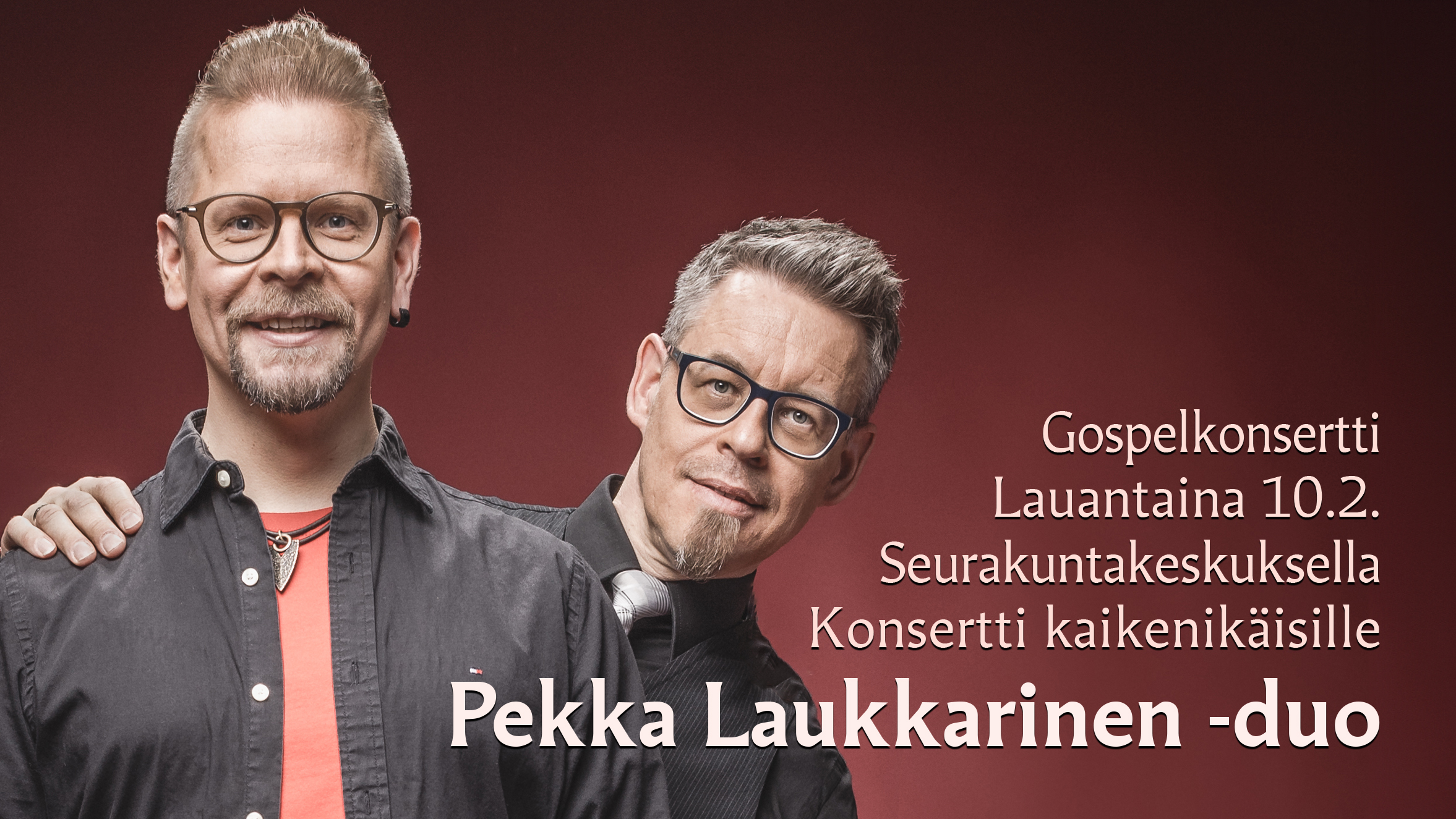 Kuva Pekka Laukkarinen -duosta. Kuvassa Pekka Laukkarinen ja Matti Laitinen.